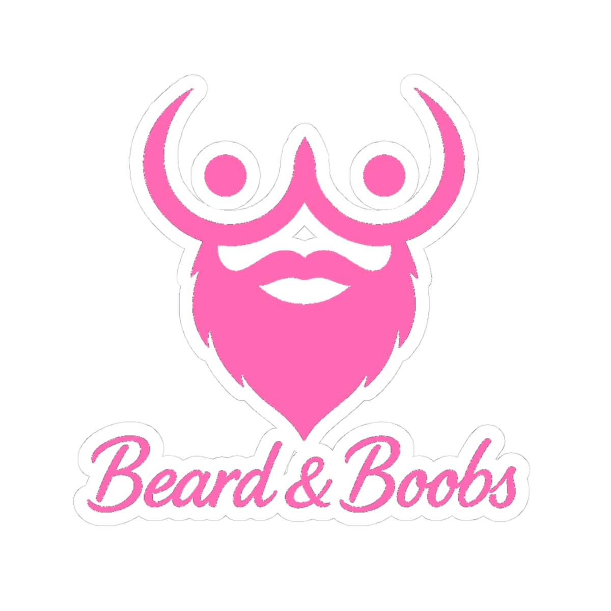 Beard & Boobs Sticker Pink