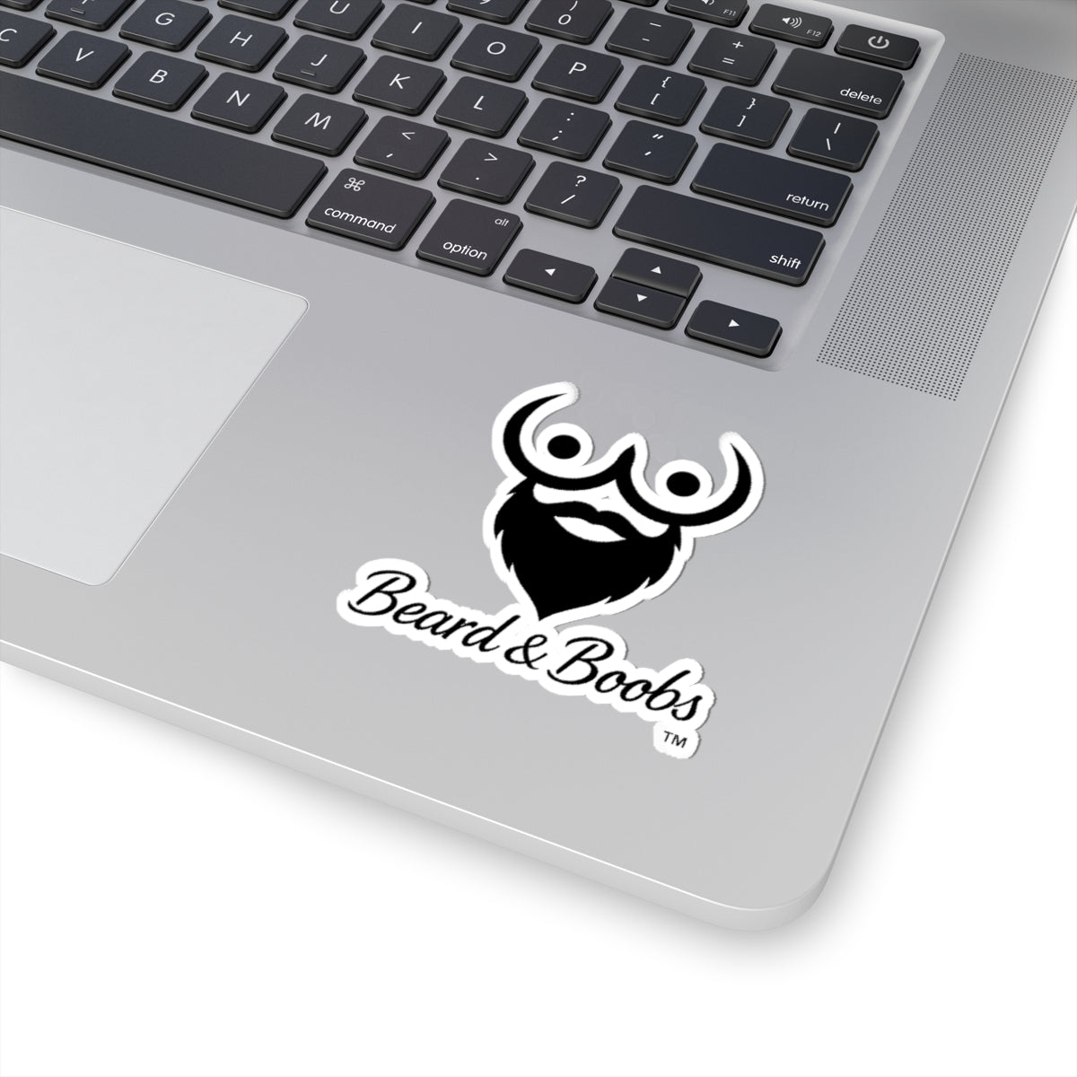 Beard & Boobs Sticker Black & White