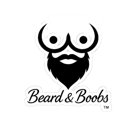 Beard & Boobs Sticker Black & White