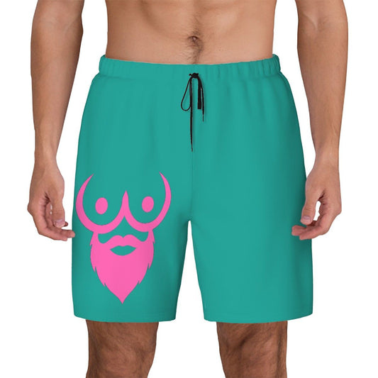 Men's Swim Shorts Pink Logo