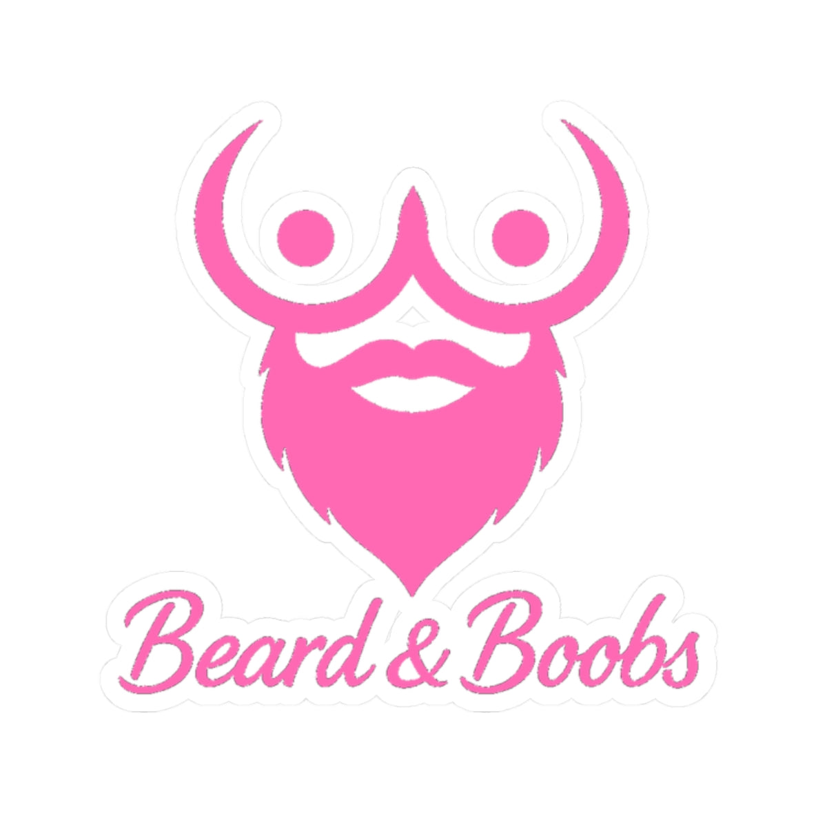 Beard & Boobs Sticker Pink