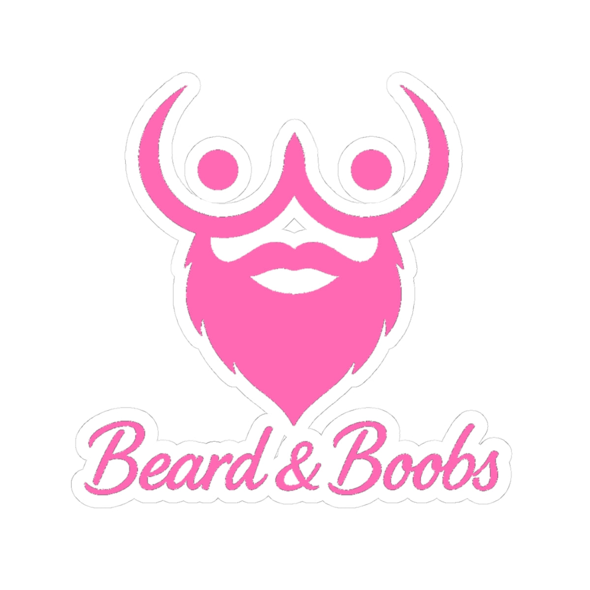 Beard & Boobs Sticker Pink