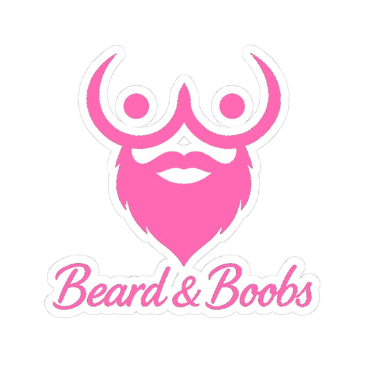 Beard & Boobs Sticker Pink