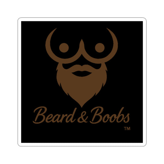 Beard & Boobs Sticker Brown Logo