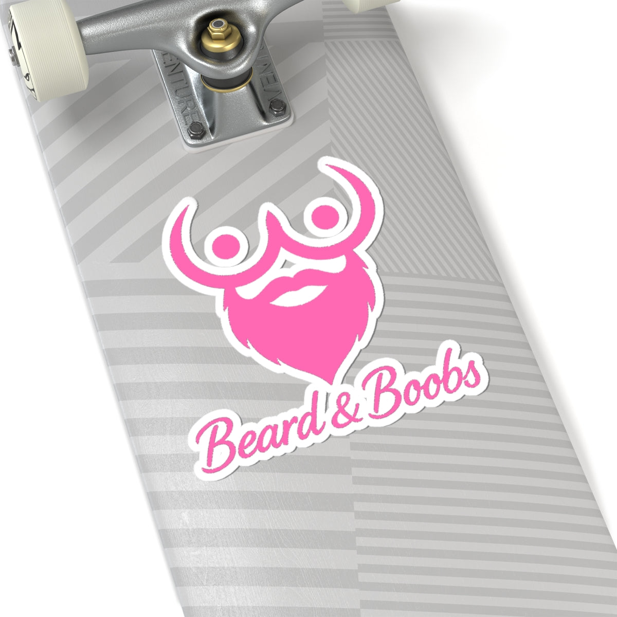 Beard & Boobs Sticker Pink