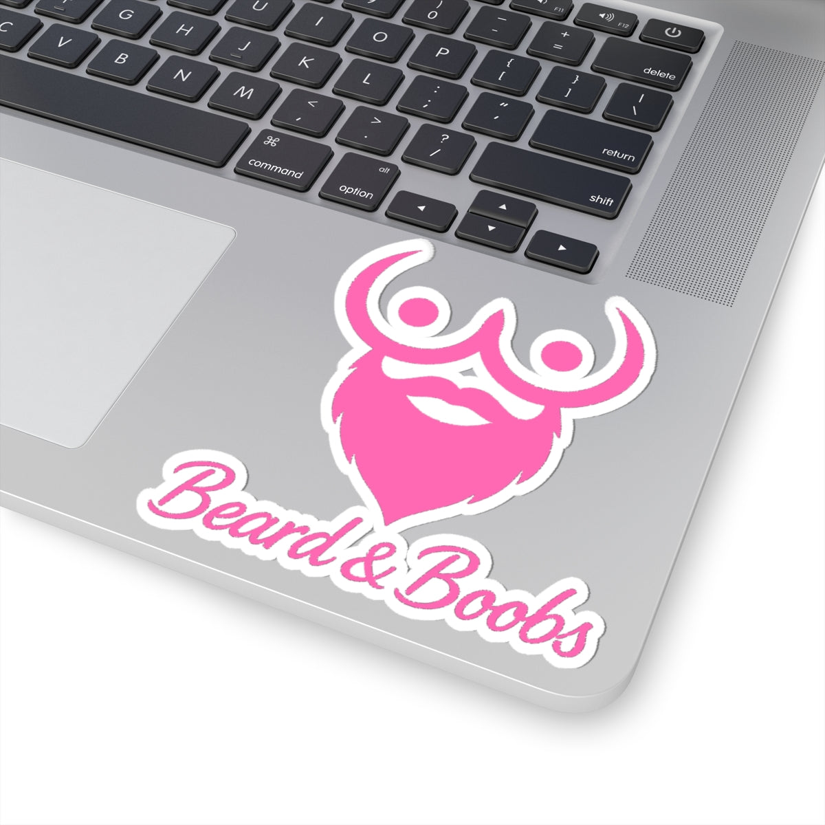Beard & Boobs Sticker Pink
