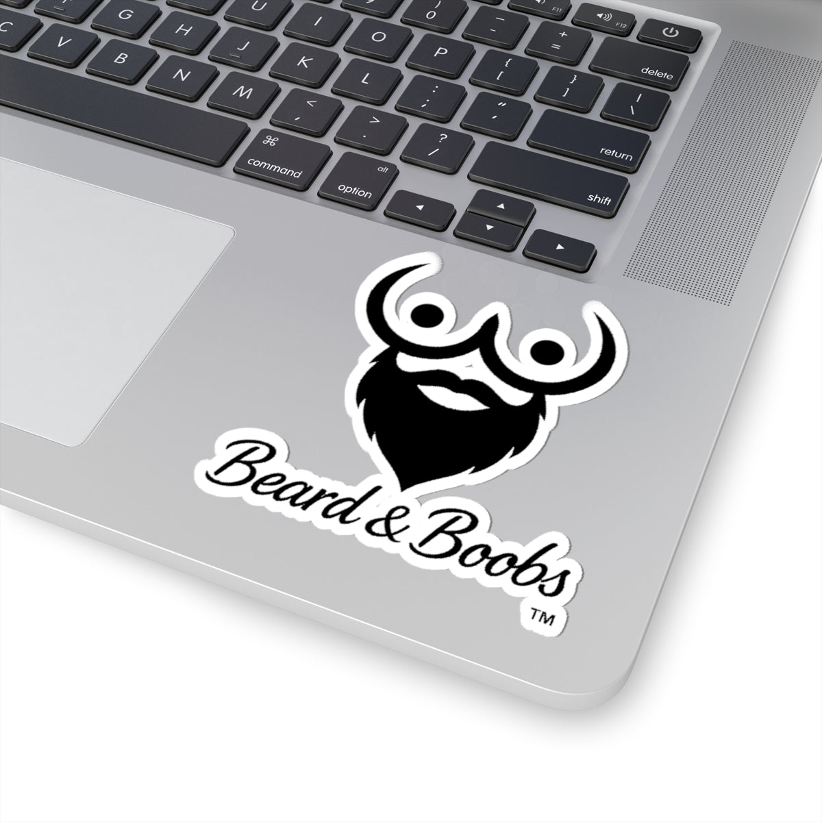 Beard & Boobs Sticker Black & White