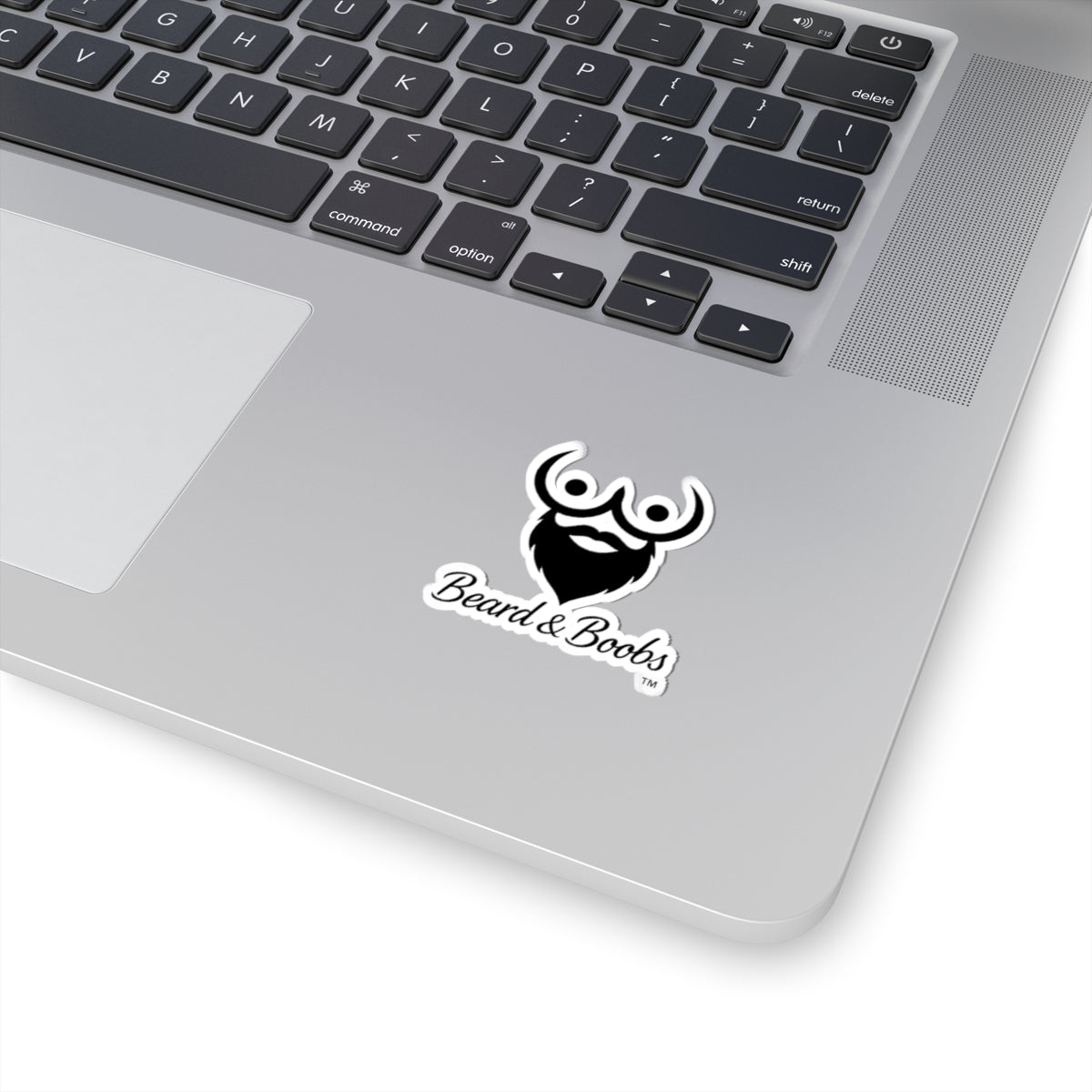 Beard & Boobs Sticker Black & White