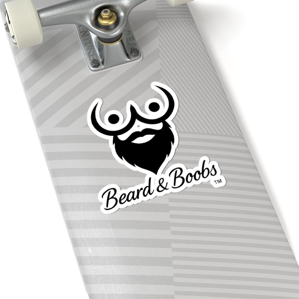 Beard & Boobs Sticker Black & White