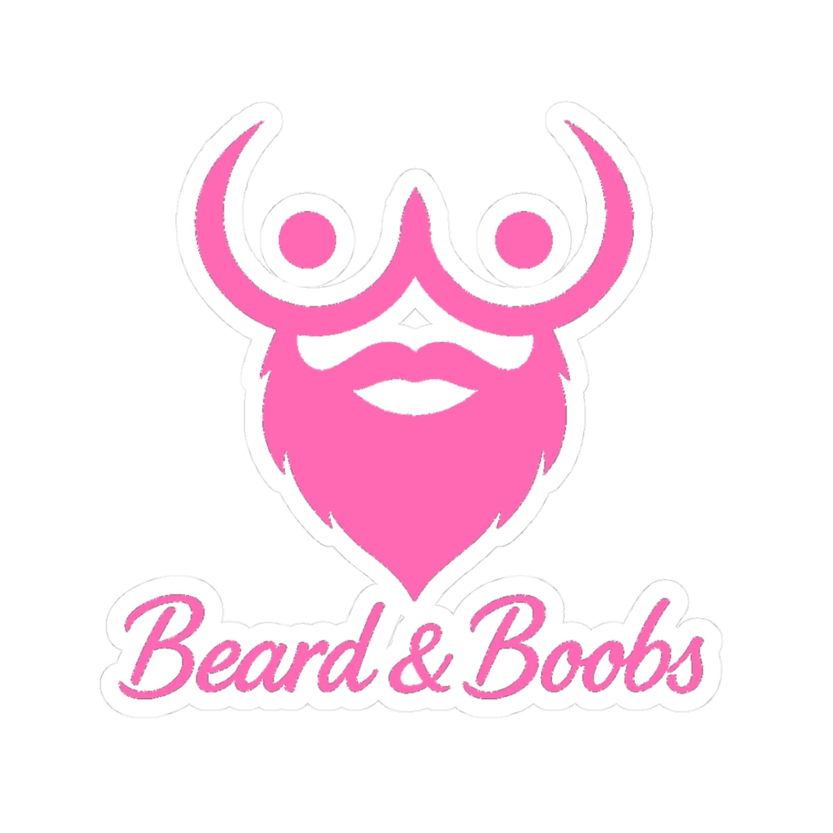 Beard & Boobs Sticker Pink