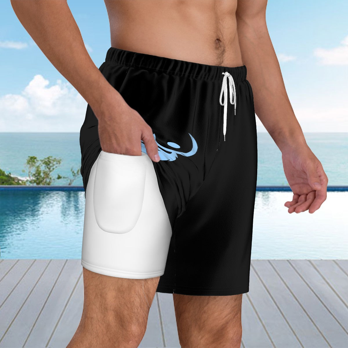 Men's Swim Shorts Blue Logo