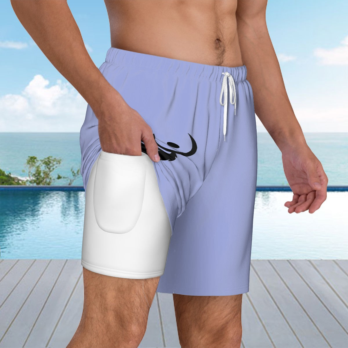 Men's Swim Shorts Black Logo