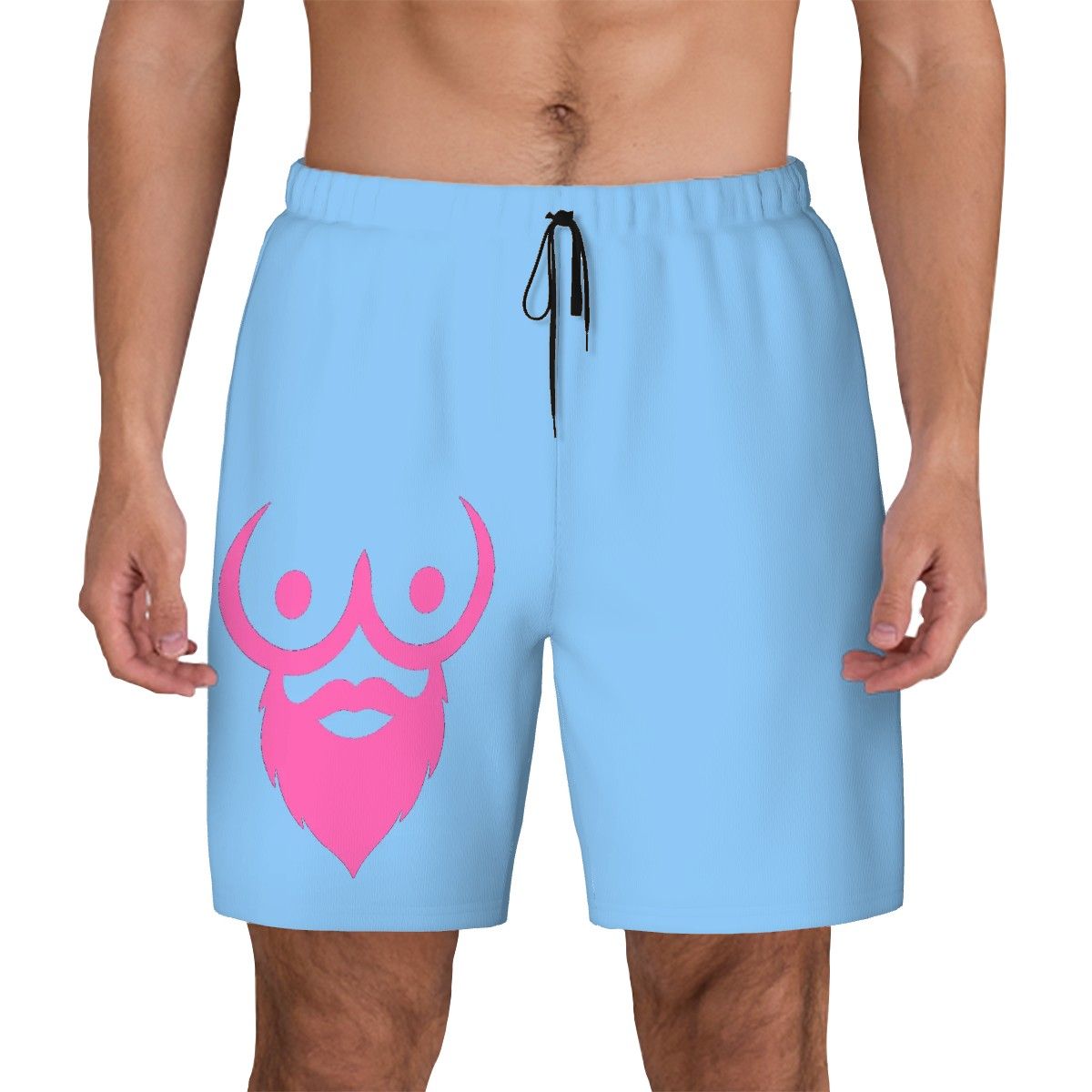 Men's Swim Shorts Pink Logo