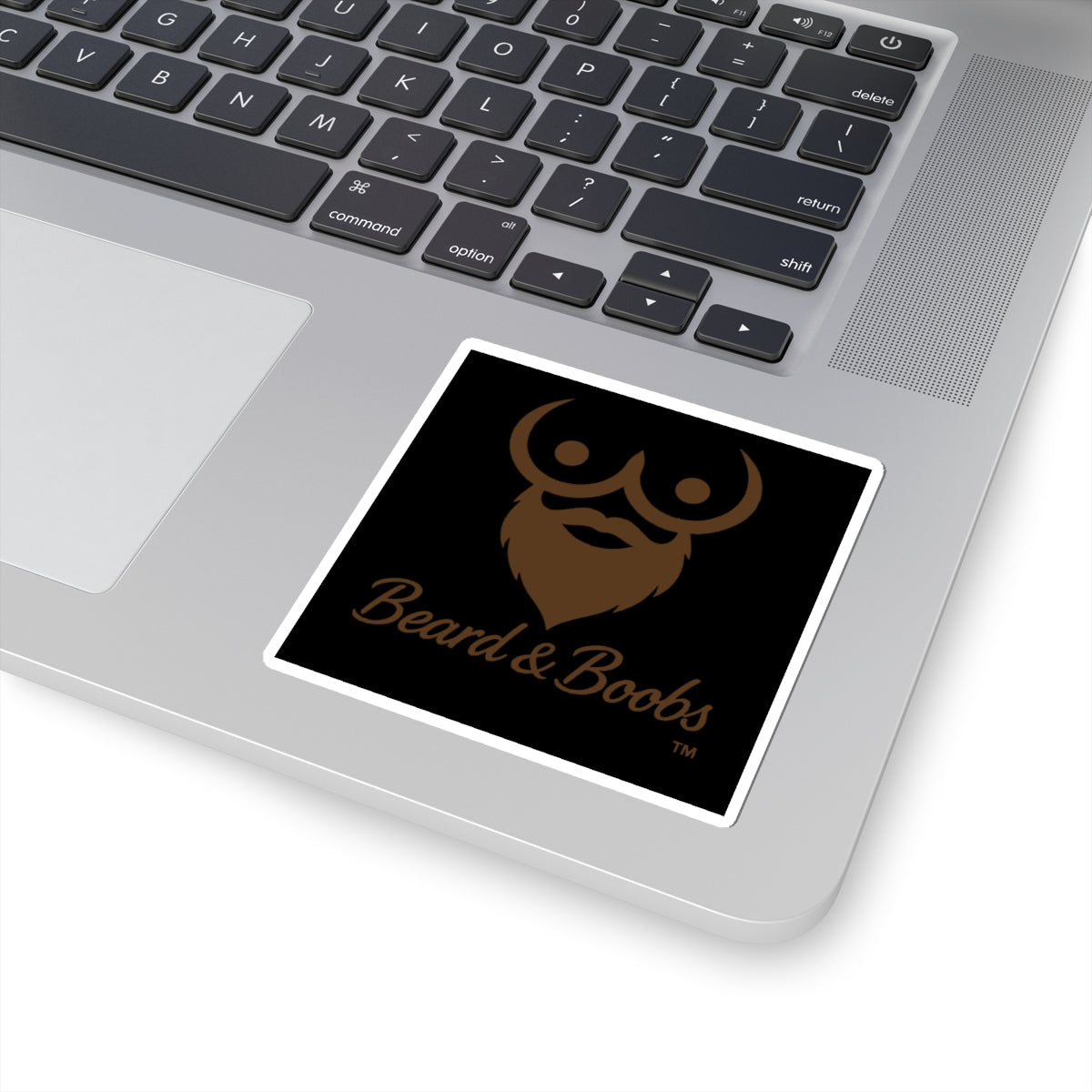 Beard & Boobs Sticker Brown Logo