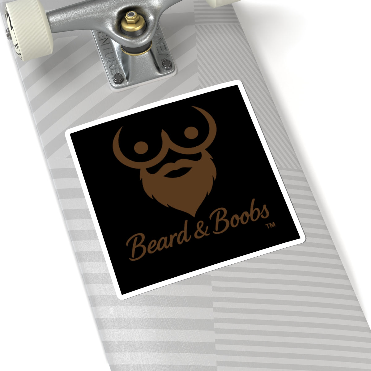 Beard & Boobs Sticker Brown Logo