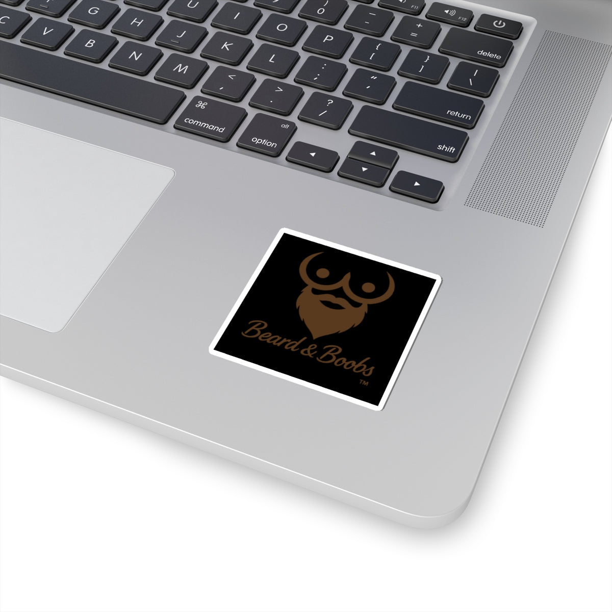 Beard & Boobs Sticker Brown Logo