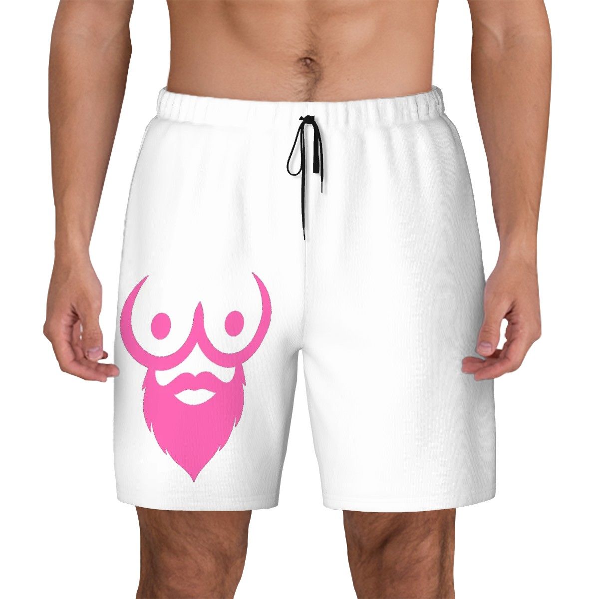 Men's Swim Shorts Pink Logo