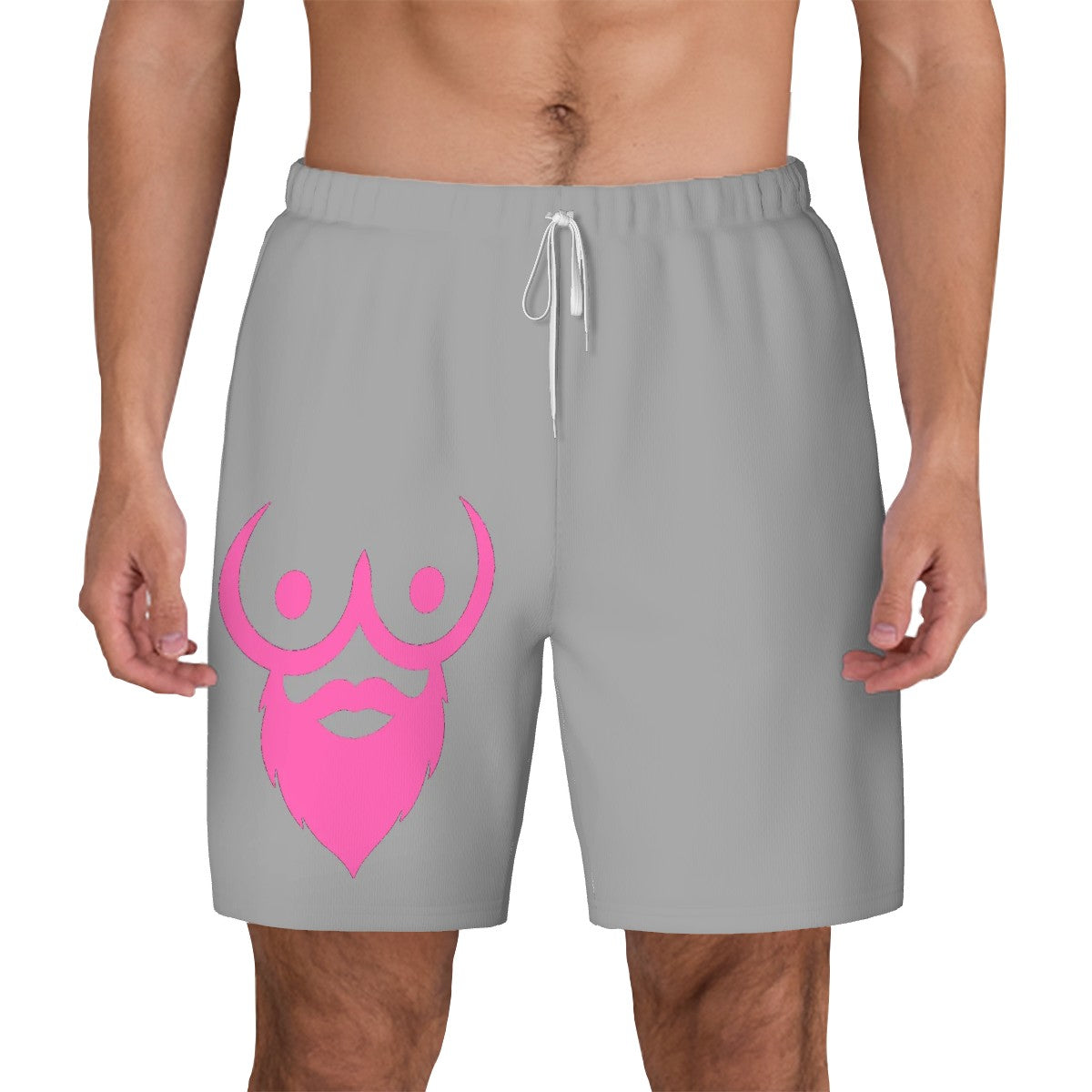 Men's Swim Shorts Pink Logo