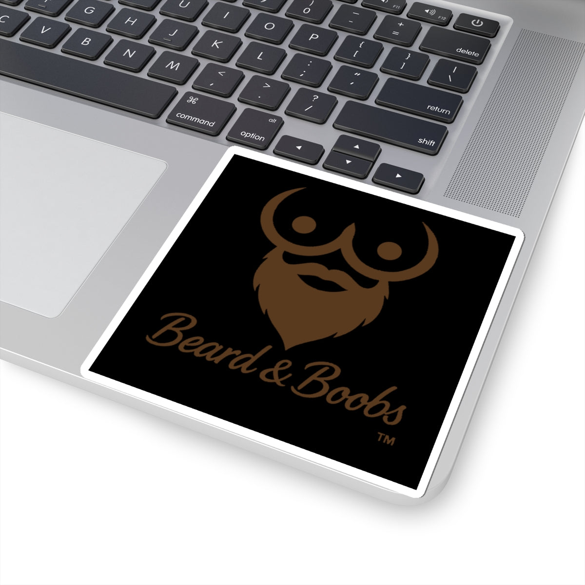 Beard & Boobs Sticker Brown Logo